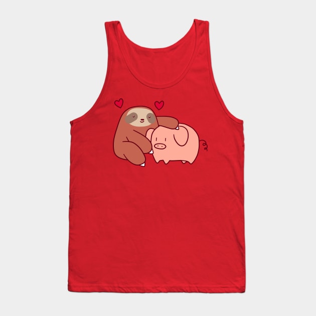 Sloth Loves Pig Tank Top by saradaboru